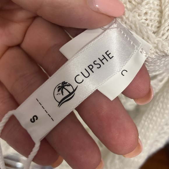 Cupshe Crochet Women’s Swimsuit Bathing Suit Coverup Ivory Size S Pool Beach - Picture 10 of 10